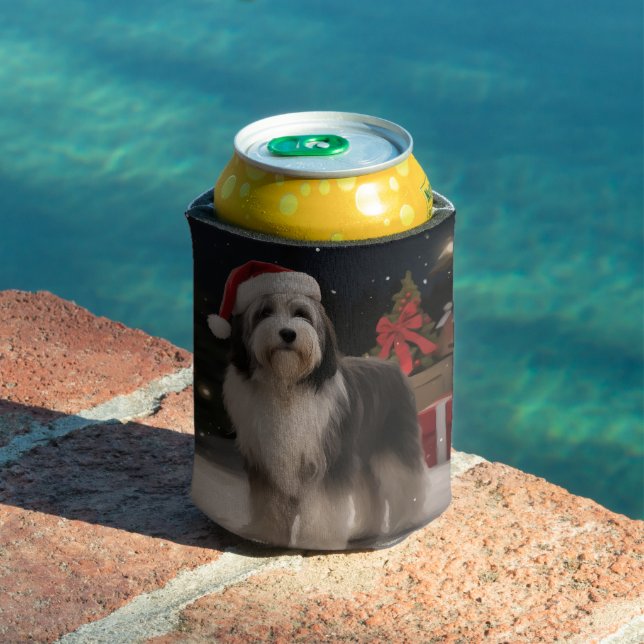 Tibetischer Terrier Dog zu Schneehochzeiten Dosenkühler (In Situ Pool)