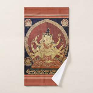 Tibetischer Thangka von Guhyasamaja Akshobhyavajra Handtuch