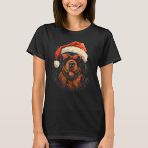 Tibetischer Weihnachtshund Xmas Weihnachtsmann Hun T-Shirt