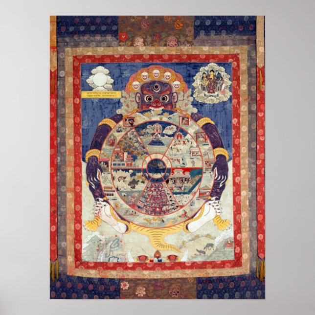 Tibetisches Rad des Lebenszyklus von Samsara Poster (Vorne)