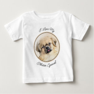 Tibetisches spanisches Gemälde - Niedliche Hundeku Baby T-shirt