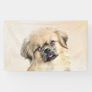 Tibetisches spanisches Gemälde - Niedliche Hundeku Banner