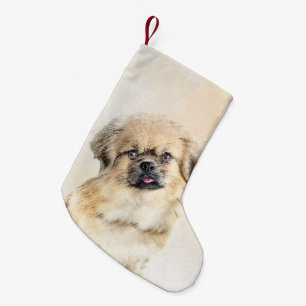 Tibetisches spanisches Gemälde - Niedliche Hundeku Kleiner Weihnachtsstrumpf
