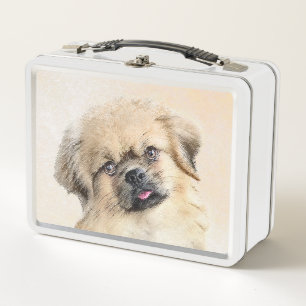 Tibetisches spanisches Gemälde - Niedliche Hundeku Metall Brotdose