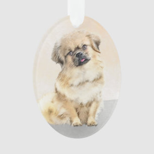 Tibetisches spanisches Gemälde - Niedliche Hundeku Ornament