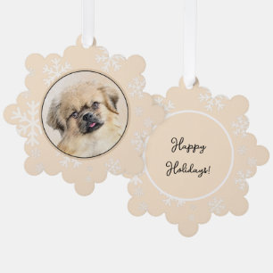 Tibetisches spanisches Gemälde - Niedliche Hundeku Ornament Karte