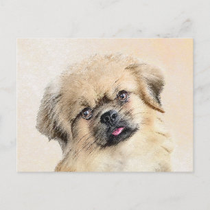 Tibetisches spanisches Gemälde - Niedliche Hundeku Postkarte