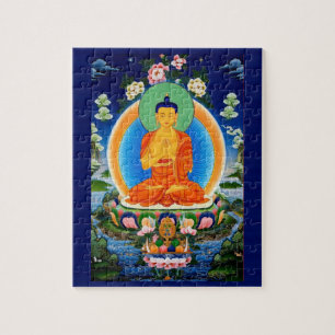 Tibetisches Thangka Prabhutaratna Buddha Puzzle