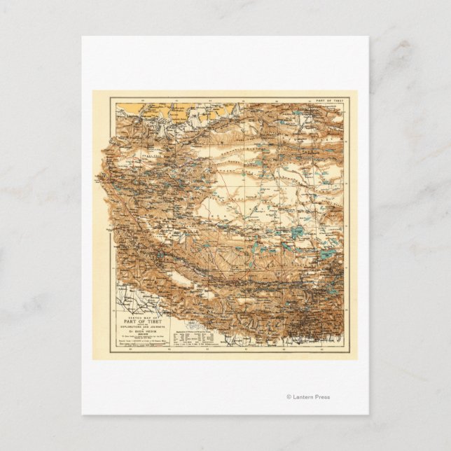 TibetPanoramakarte Tibet Postkarte (Vorderseite)