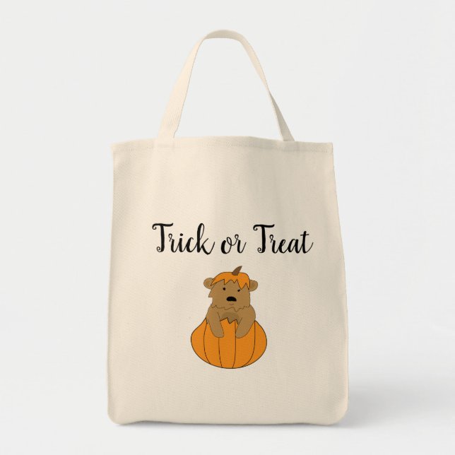 Tic d'Halloween ou Treat Bear dans le Sac fourre-t (Devant)
