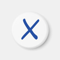 Tic Tac Toe 1-1/4" Kühlschrankmagnet "X"