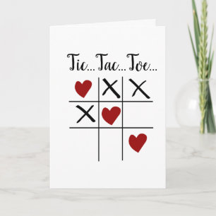 Tic Tac Toe Cœurs Carte de la Saint-Valentin Anniv