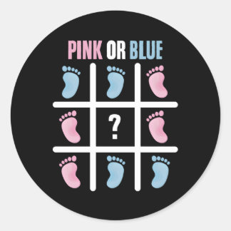 Tic Tac Toe Crosses K Blue Tic Tac Toe Gender Reve Runder Aufkleber