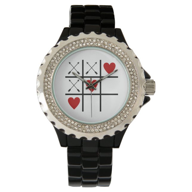 Tic Tac Toe Heart Armbanduhr (Vorderseite)