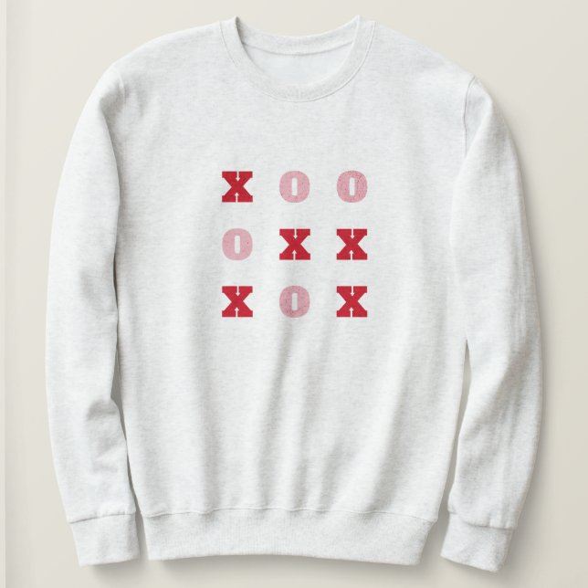 Tic-Tac-Toe Hugs and Kisses Valentines Sweatshirt (Design devant)