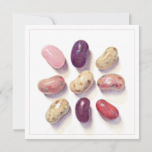TIC TAC TOE JELLY BEANS 5,25" Square Flat Card Einladung