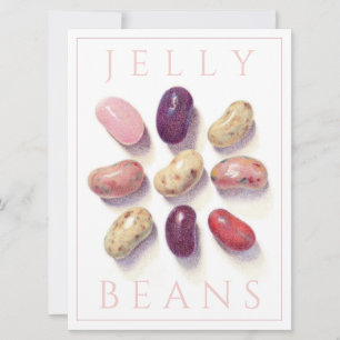 TIC TAC TOE JELLY BEANS 6.5x8.75 Flachkarte Einladung