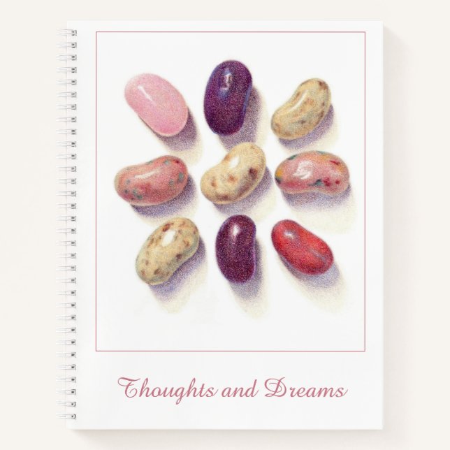 TIC TAC TOE JELLY BEANS 8.5x11 Spiral Notebook Notizbuch (Vorderseite)