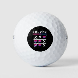 Tic Tac Toe Liebe gewinnt LGBTQ Bisexueller Stolz Golfball