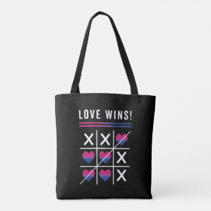 Tic Tac Toe Liebe gewinnt LGBTQ Bisexueller Stolz Tasche