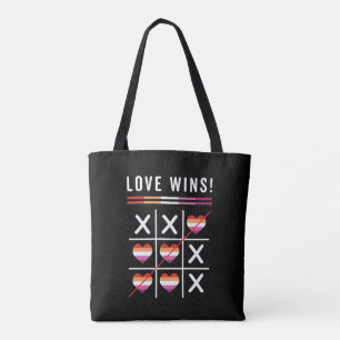 Tic Tac Toe Liebe gewinnt LGBTQ Lesben Preis Tasche
