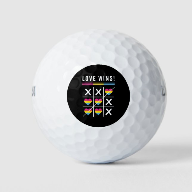 Tic Tac Toe Liebe gewinnt LGBTQ Pansexual Prix Golfball (Vorderseite)