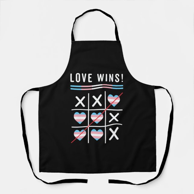 Tic Tac Toe Liebe gewinnt LGBTQ Transgender Pride Schürze (Vorderseite)