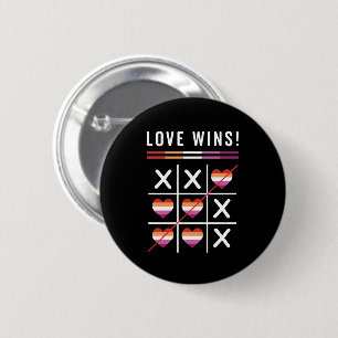 Tic Tac Toe Liebe siegt LGBTQ Lesben Stolz Button