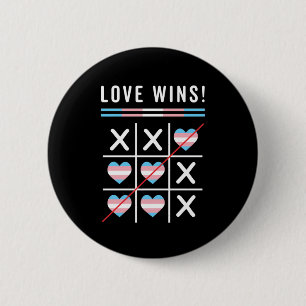 Tic Tac Toe Liebe siegt LGBTQ Transgender Stolz Button