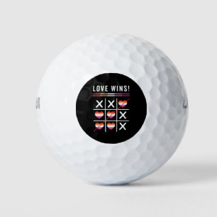 Tic Tac Toe Love Wins LGBTQ Lesbisches Stolz Golfball