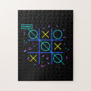 Tic Tac Toe Neon Retro Gewinner Glow Gamer Arcade