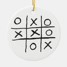 Tic Tac Toe Noughts und Crosses Keramik Ornament