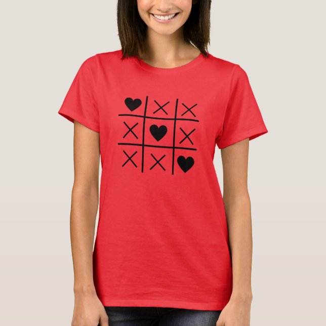 Tic tac toe Valentin's day T - Shirt (Vorderseite)