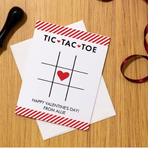 Tic Tac Toe Valentinstag, Kinder-Valentine Feiertagskarte