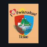 Ticino Svizzera / Tessin Schweiz Postkarte<br><div class="desc">Ticino Tessin selbst gestaltetes Tessiner Kantonswappen für Tessin Fans</div>