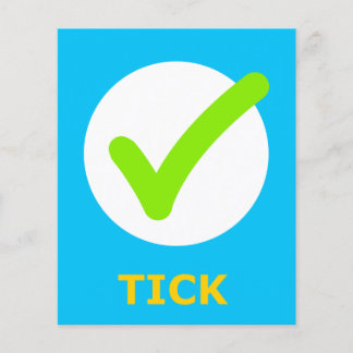TICK Flashcard für Initial T 1 Syllable Word