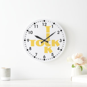 Tick Jaune Typographie Mot-de-passe Horloge Face