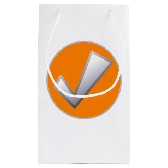 Tick Mark "Good" Button Geschenktasche Kleine Geschenktüte (Rückseite)