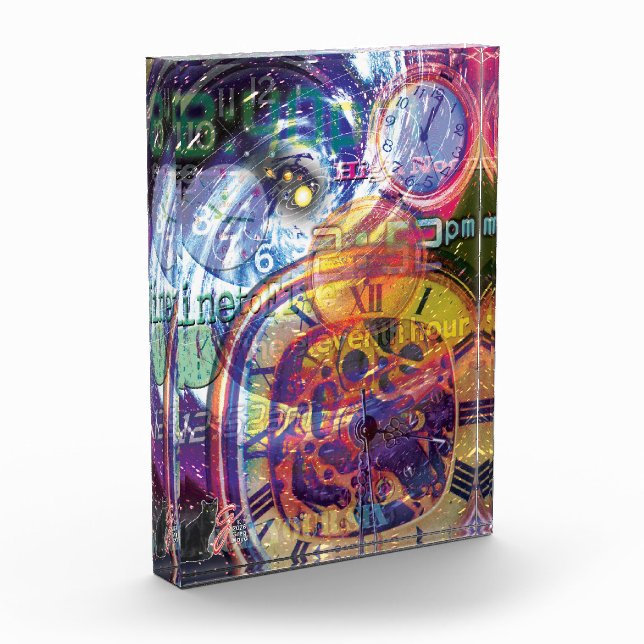 Tick Tock Farbillustration Acrylblock Fotoblock (Links)