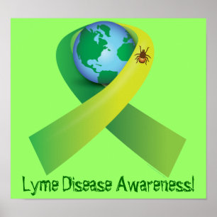 Ticken, das Lyme um das Wort verbreitet Poster