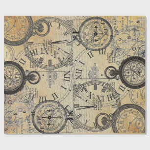 Ticken Tock 60lb Decoupage Plakat Geschenkpapier