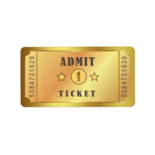 Ticket Admin One Geburtstagsparty Bridal Adressaufkleber