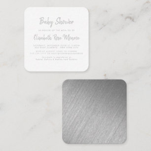 Ticket Baby shower argent moderne & Script