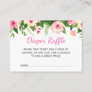 Ticket Baby shower de couches de fleurs roses chau