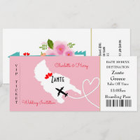 Ticket Boarding Pass Flora Hochzeit im Ausland