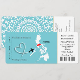 Ticket Boarding Pass Hochzeit Philippinen Einladung