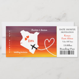 Ticket Boarding Pass Wedding Destination Kenya Einladung