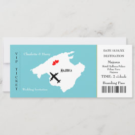 Ticket Boarding Pass Wedding Destination Mallorca Einladung
