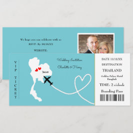 Ticket Boarding Pass Wedding Destination Thailand Einladung