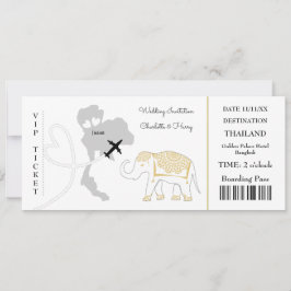 Ticket Boarding Pass Wedding Destination Thailand Einladung